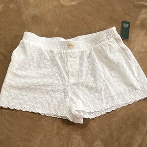 NWT Wild Fable Lily White Eyelet Lace Pajama Shorts in XL
